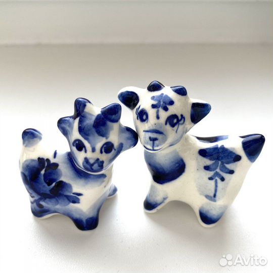 Гжель фигурки животных коллекционные