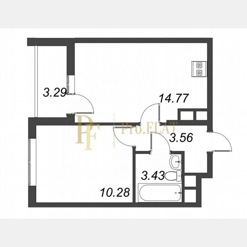 1-к. квартира, 33,8 м², 10/12 эт.