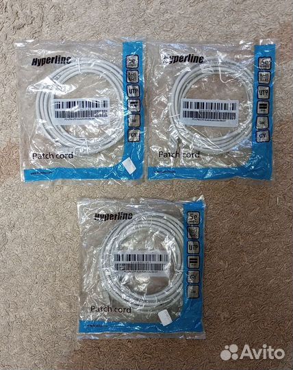 Кабель патч-корд Hyperline 3м, 5м