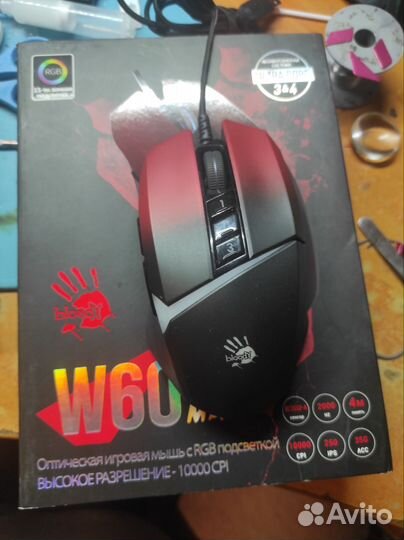 Игровая мышь a4tech Bloody w60max Red, Серая