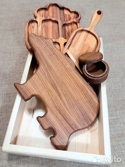 Поднос деревянный. столик для завтрак для декора