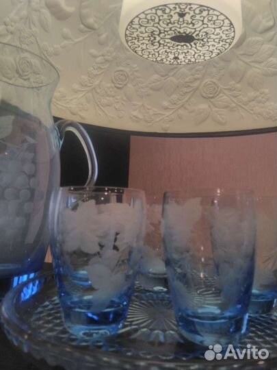 Графин Виноград цветное купаросное стекло.и еще