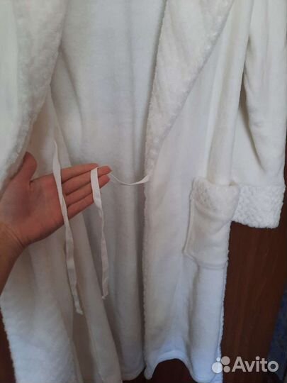 Халат домашний с поясом плюшевый