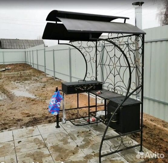 Мангал с печкой под казан