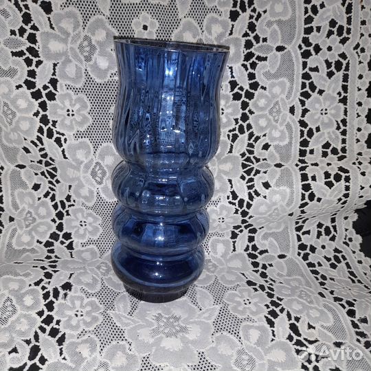 Ваза синее стекло СССР