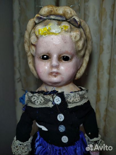 Антикварная кукла папье-маше