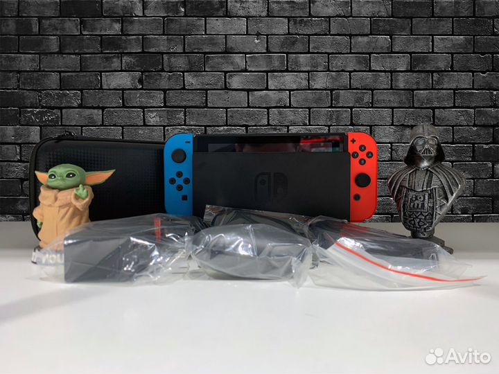 Nintendo Switch Neon + флешка 128gb