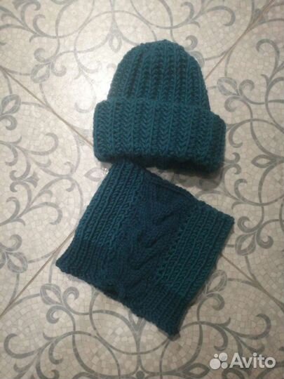 Комплект шапка и снуд женский