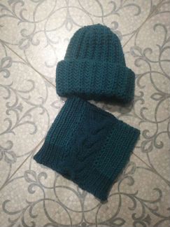 Комплект шапка и снуд женский