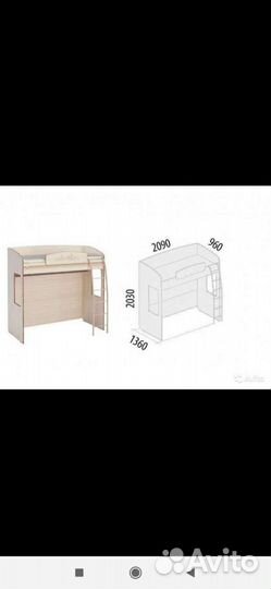 Кровать чердак (с матрасом)