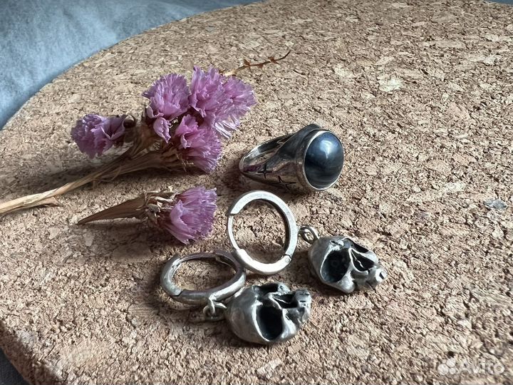 Кольца, серьги ручная работа серебро бронза