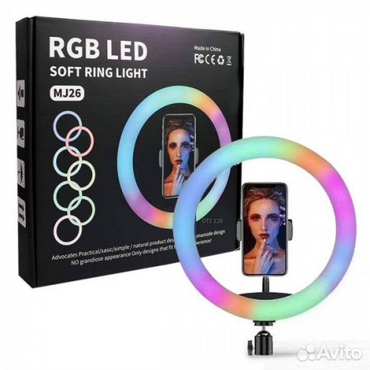 Кольцевая лампа RGB LED Soft Ring Light MJ26 26см