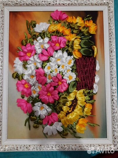 Картины из атласных лент