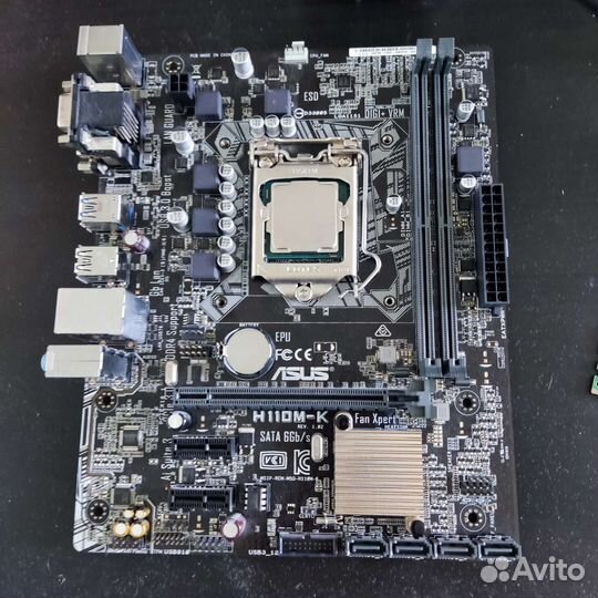 Материнская плата Asus H110M с процессором i5 7400