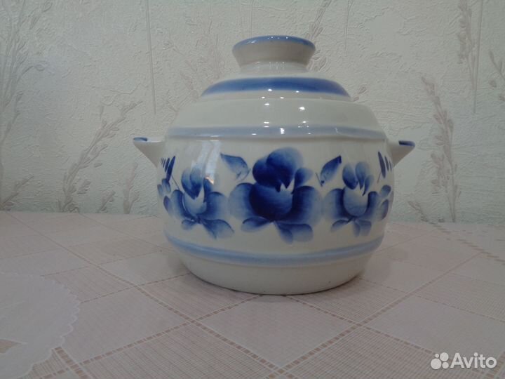 Горшок для запекания Гжель