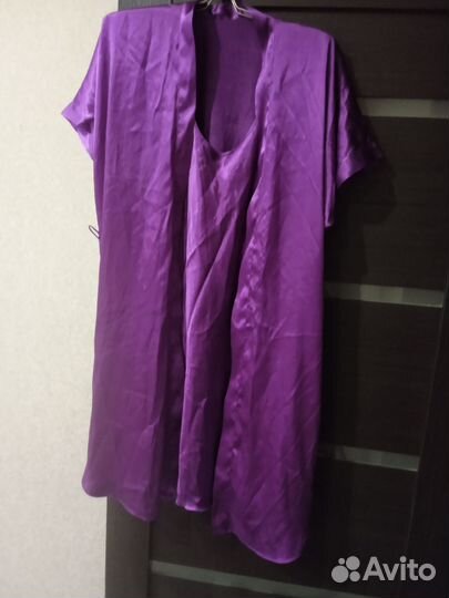 Халат+сорочка р. 48-50 шёлковый