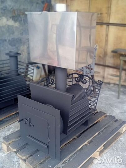Печь для бани с колодцем+ бак на 60 л