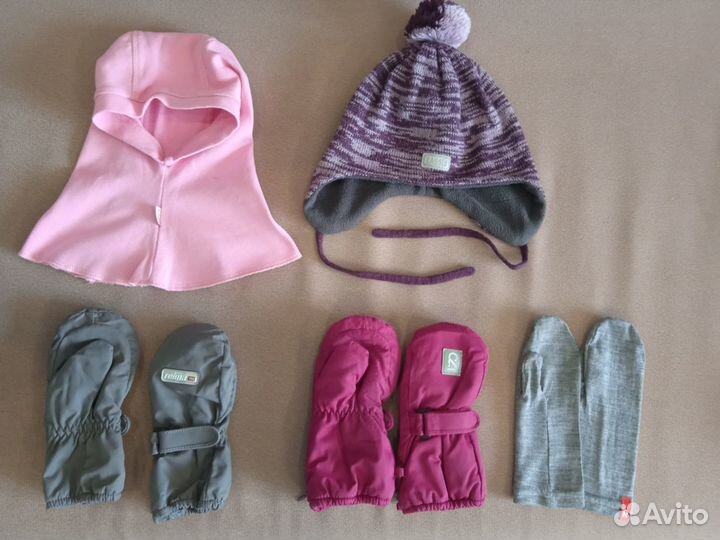 Шлем, шапка, варежки-краги д/д на 1-2 г