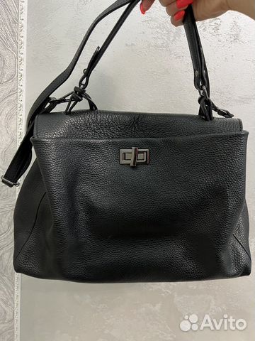 Сумка натуральная кожа черная италия