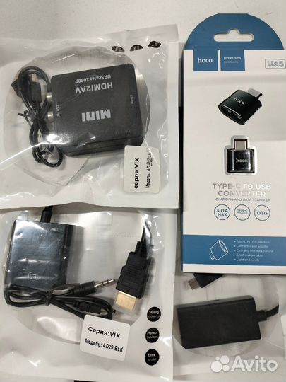 Конвертер hdmi, VGA, RCA, microusb, Type-C