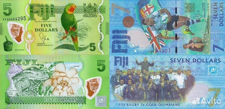 Банкноты Фиджи, Сейшельских островов, Руанды