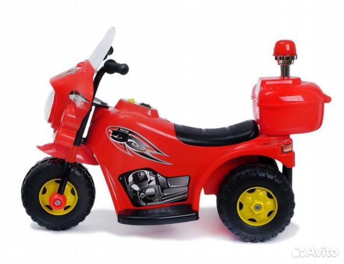 Новый Детский электромотоцикл черный и красный