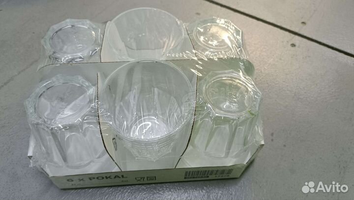 Покал Икеа стакан, прозрачное стекло, 6шт