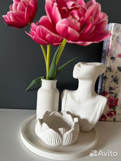 Подарок/декор для дома/изделия из гипса/ваза