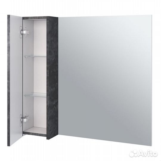 Зеркало-шкаф Emmy Стоун 80 левый, серый бетон