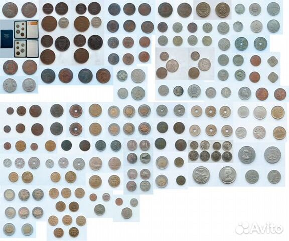 Коллекция около 150 монет почти 40 стран 18-21 век
