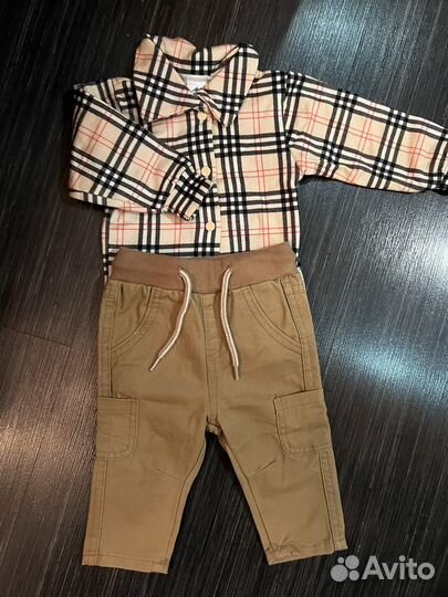 Штаны kiabi и боди-рубашка для малыша