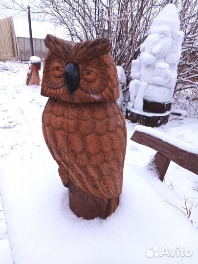 Статуэтка сова. Дерево