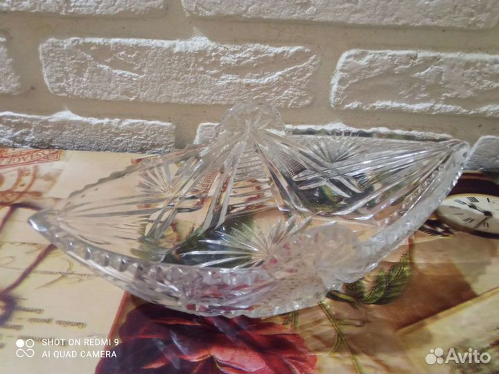 Хрустальная ваза (лодочка) СССР