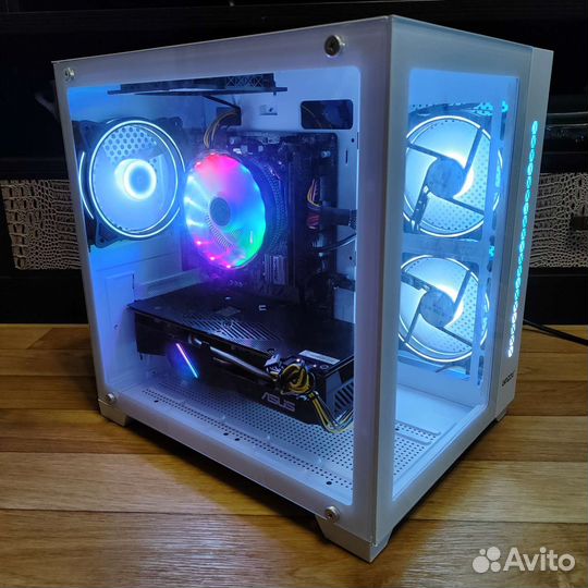 Белый игровой компьютер с intel, amd, 16gb ddr4