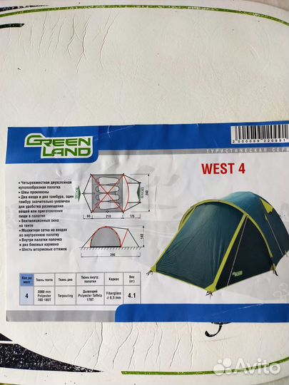 Палатка 4-х местная GreenLand West 4