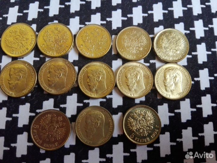 Шикарные копии золотых монет Николая 2