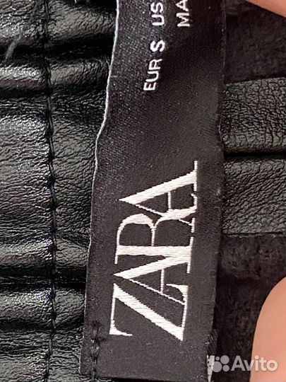 Кожаные шорты zara женские