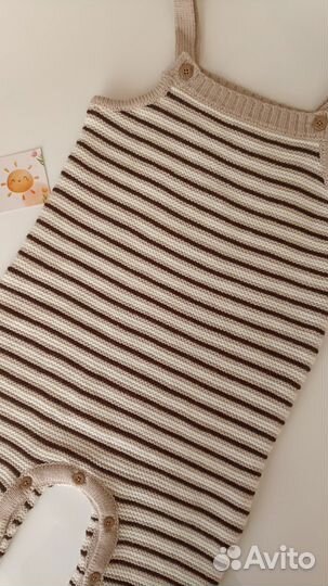 Вязаный комбинезон для мальчика/девочки, размер 92