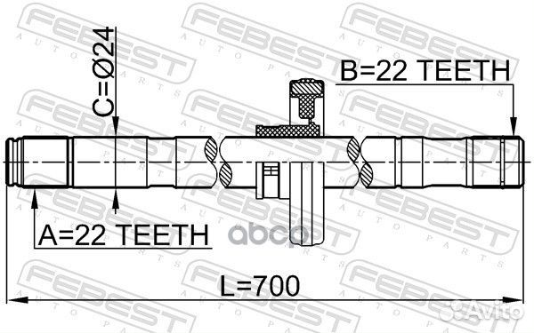 Полуось правая nissan almera classic 0212-B10AT