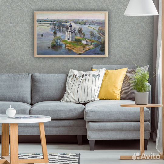 Картина маслом храм Покрова на Нерли