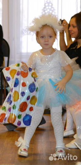 Новогодний костюм снежинка на девочку 3-4 года