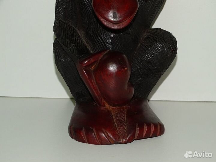 Скульптура обезьяна. Дерево Африка 1970-е