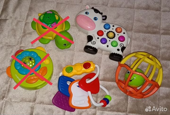 Погремушки, развивающие игрушки, грызунки пакетом