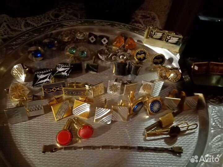 Статуэтка мрамор. Запонки.СССР