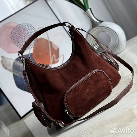 Сумка miu miu замшевая