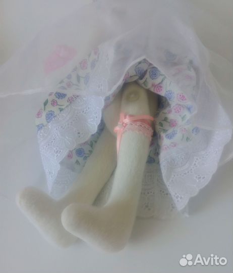 Интерьерные куклы Тильда, свадебная пара зайцы