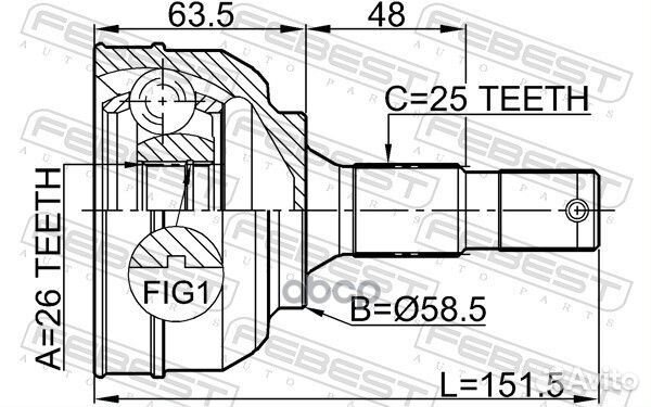 ШРУС 2510-C5 2510-C5 Febest