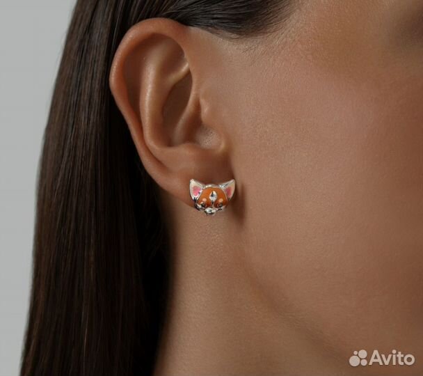 Серьги из серебра с эмалью
