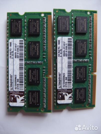 Оперативки для ноутбука 2х2Гб