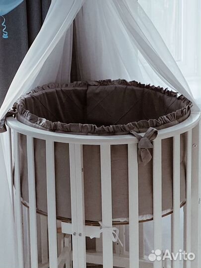 Бортики на круглую и овальную кроватку